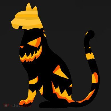 Halloween Pumpkin Cat Polo