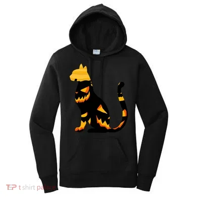 Halloween Pumpkin Cat Women's Hoodie