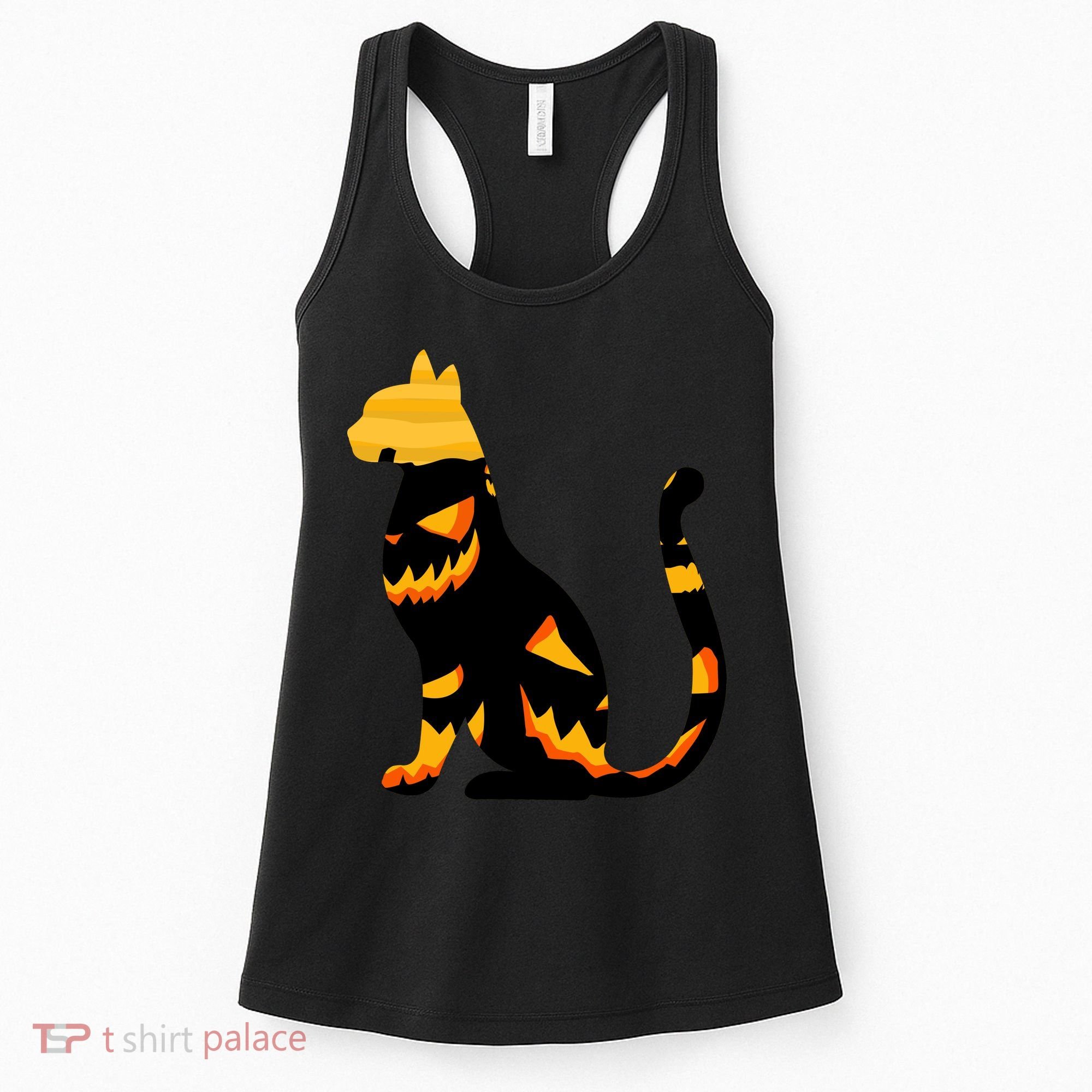 Halloween Pumpkin Cat Women's Tank Top