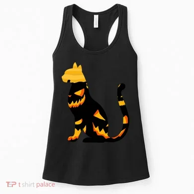Halloween Pumpkin Cat Women's Tank Top