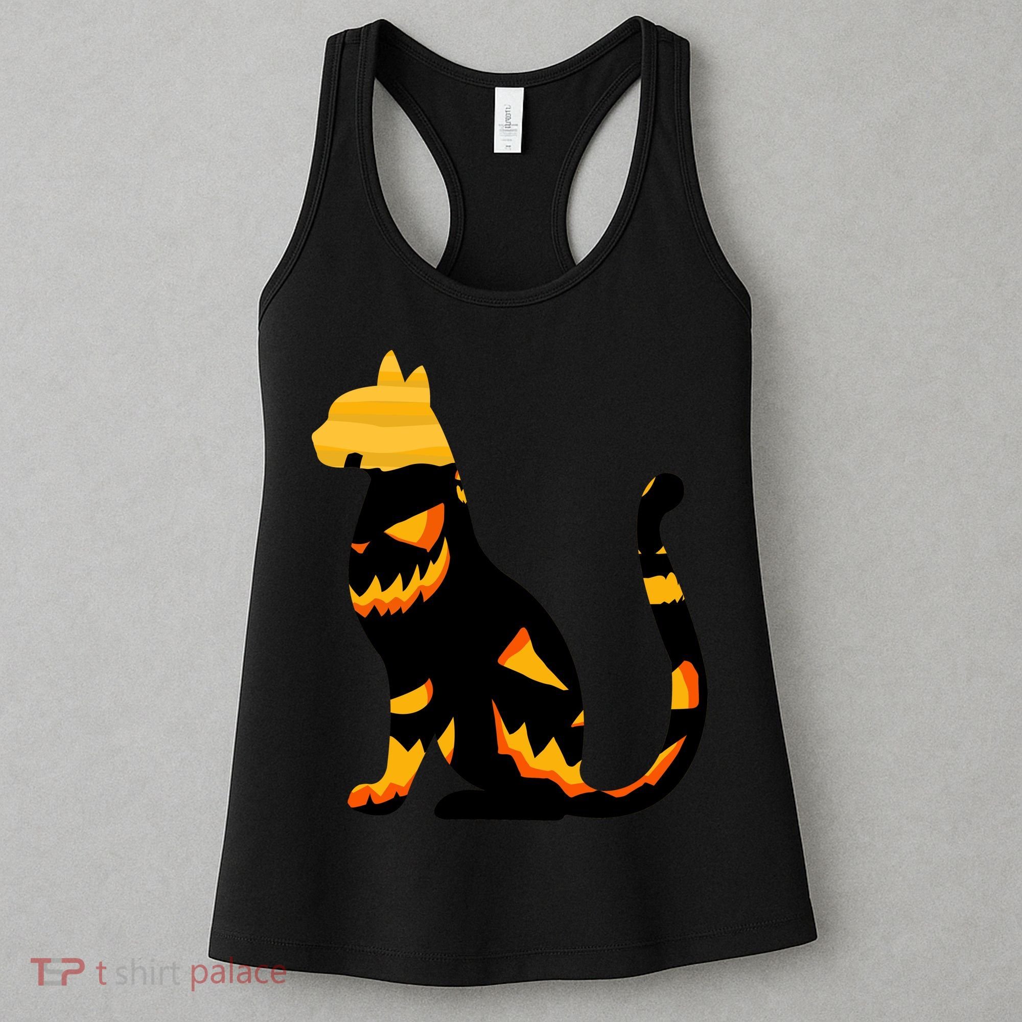 Halloween Pumpkin Cat Women's Tank Top