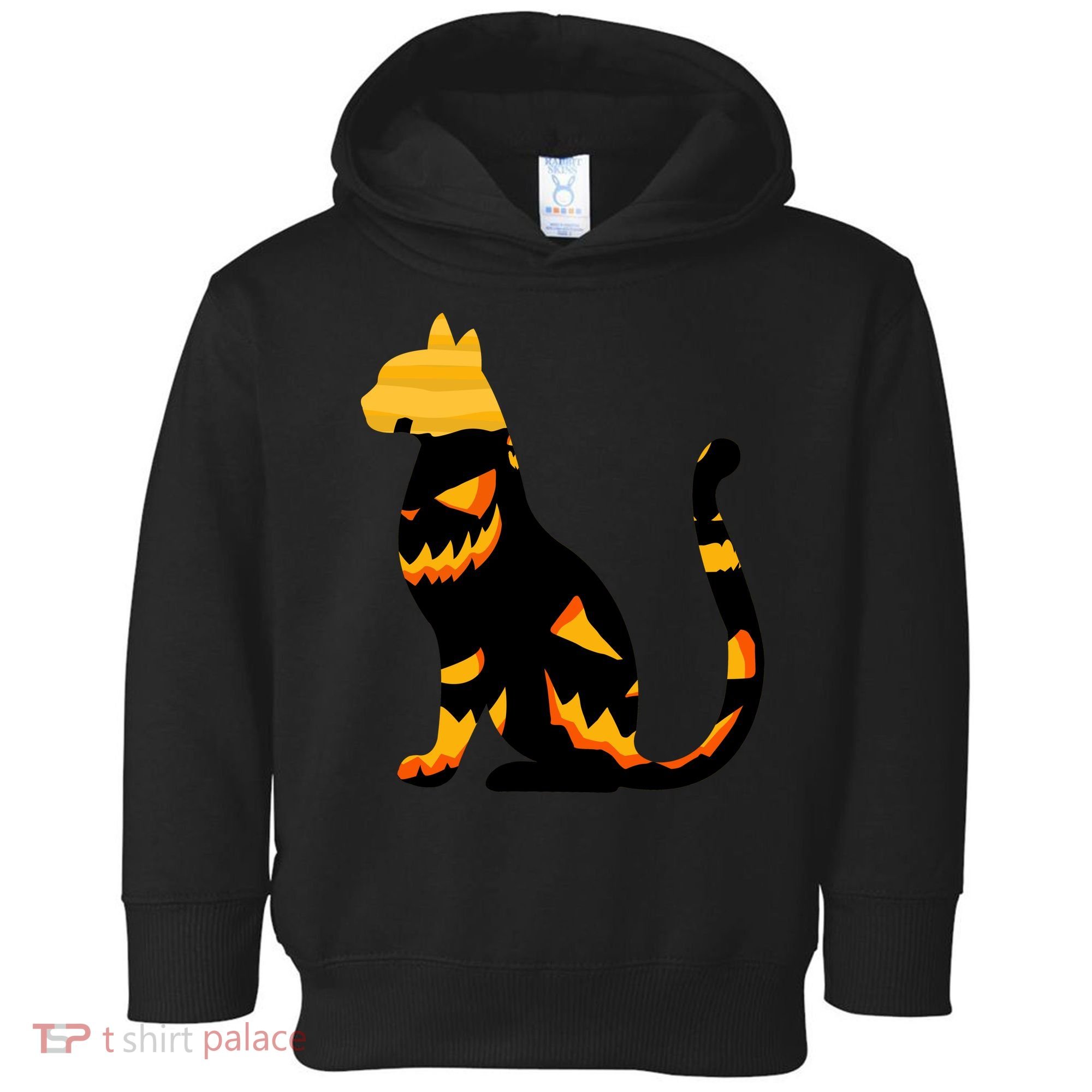 Halloween Pumpkin Cat Toddler Hoodie