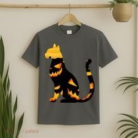 Halloween Pumpkin Cat T-Shirt thumb 2