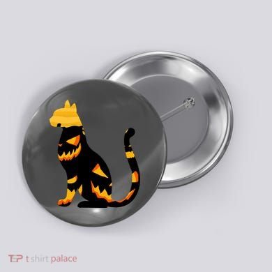 Halloween Pumpkin Cat Button