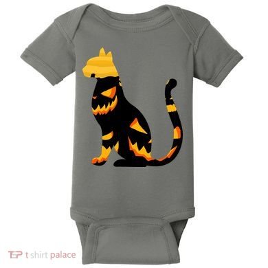 Halloween Pumpkin Cat Baby Bodysuit