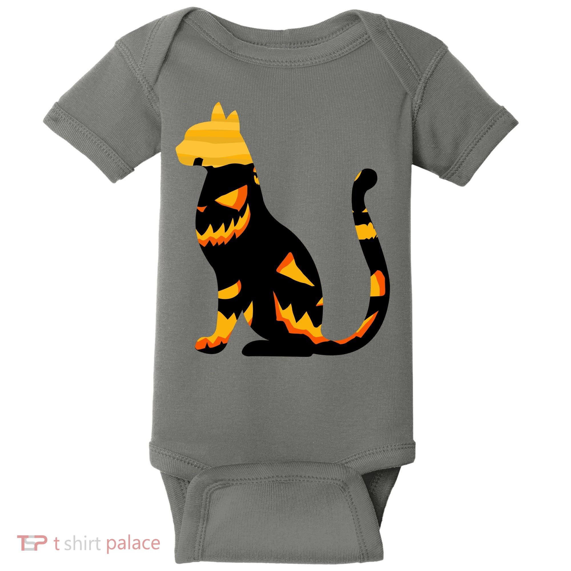 Halloween Pumpkin Cat Baby Bodysuit