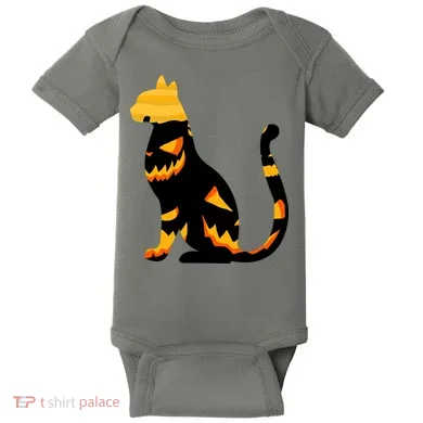 Halloween Pumpkin Cat Baby Bodysuit