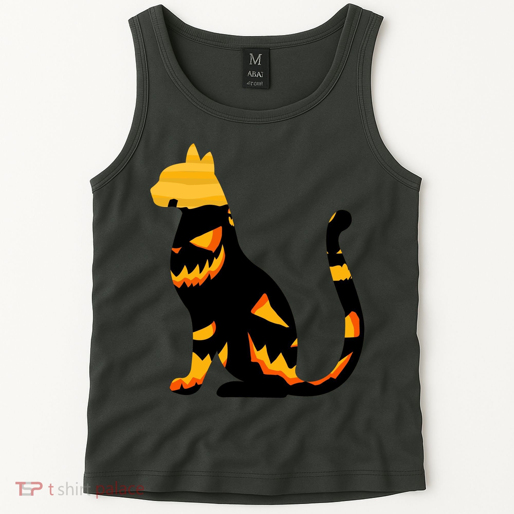 Halloween Pumpkin Cat Tank Top