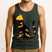 Halloween Pumpkin Cat Tank Top thumb 3