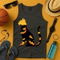 Halloween Pumpkin Cat Tank Top thumb 4