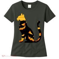 Halloween Pumpkin Cat Women's T-Shirt thumb 0