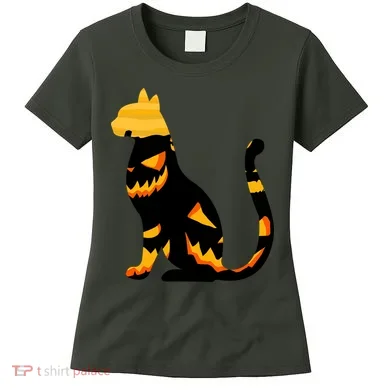 Halloween Pumpkin Cat Women's T-Shirt