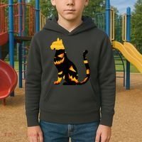 Halloween Pumpkin Cat Kids Hoodie thumb 2