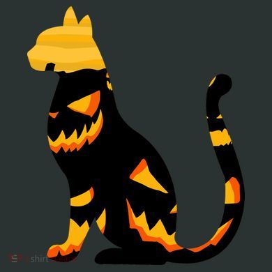 Halloween Pumpkin Cat Short Acrylic Beanie