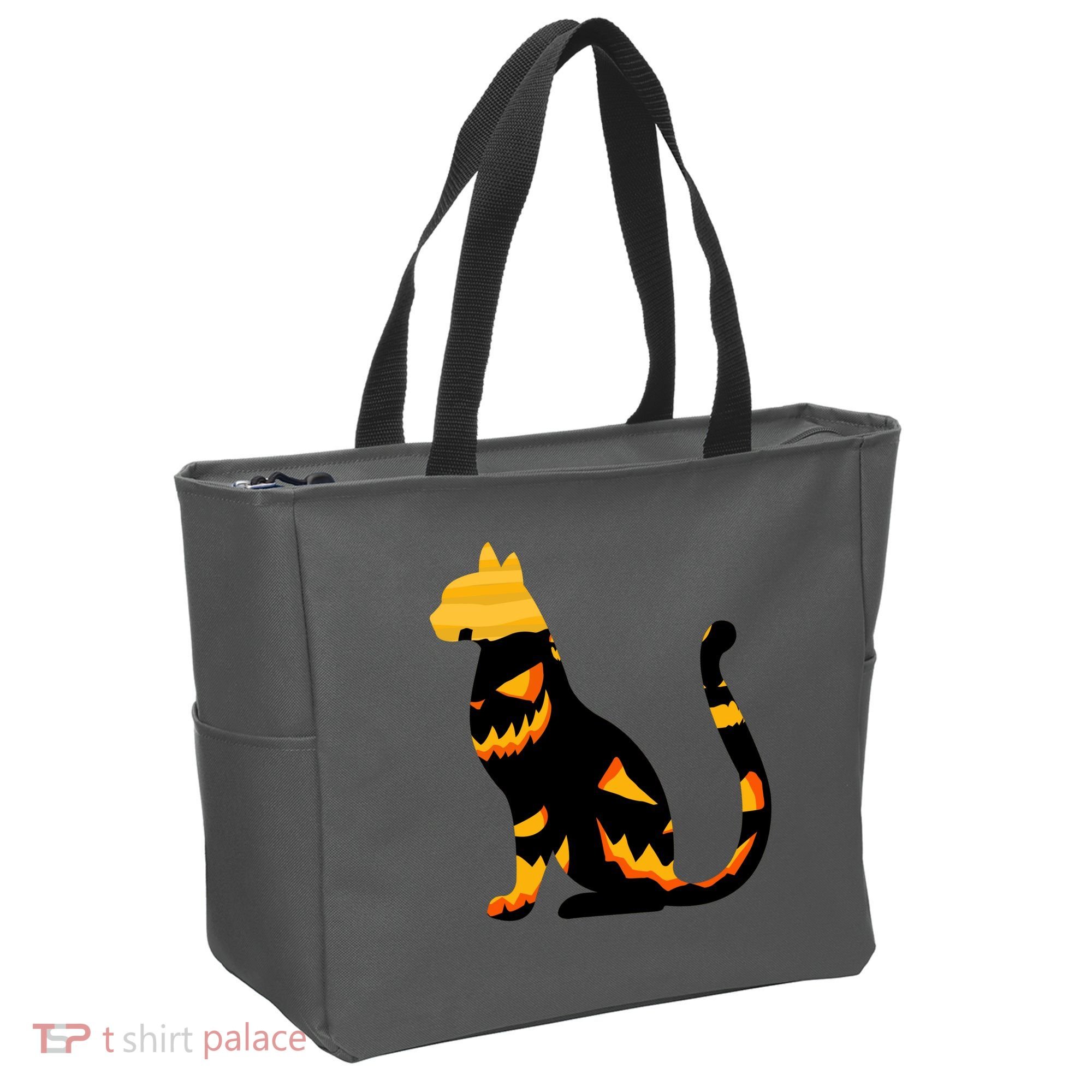 Halloween Pumpkin Cat Tote Bag