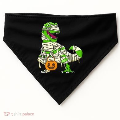 Halloween Pumpkin Dinosaur USA-Made Doggie Bandana