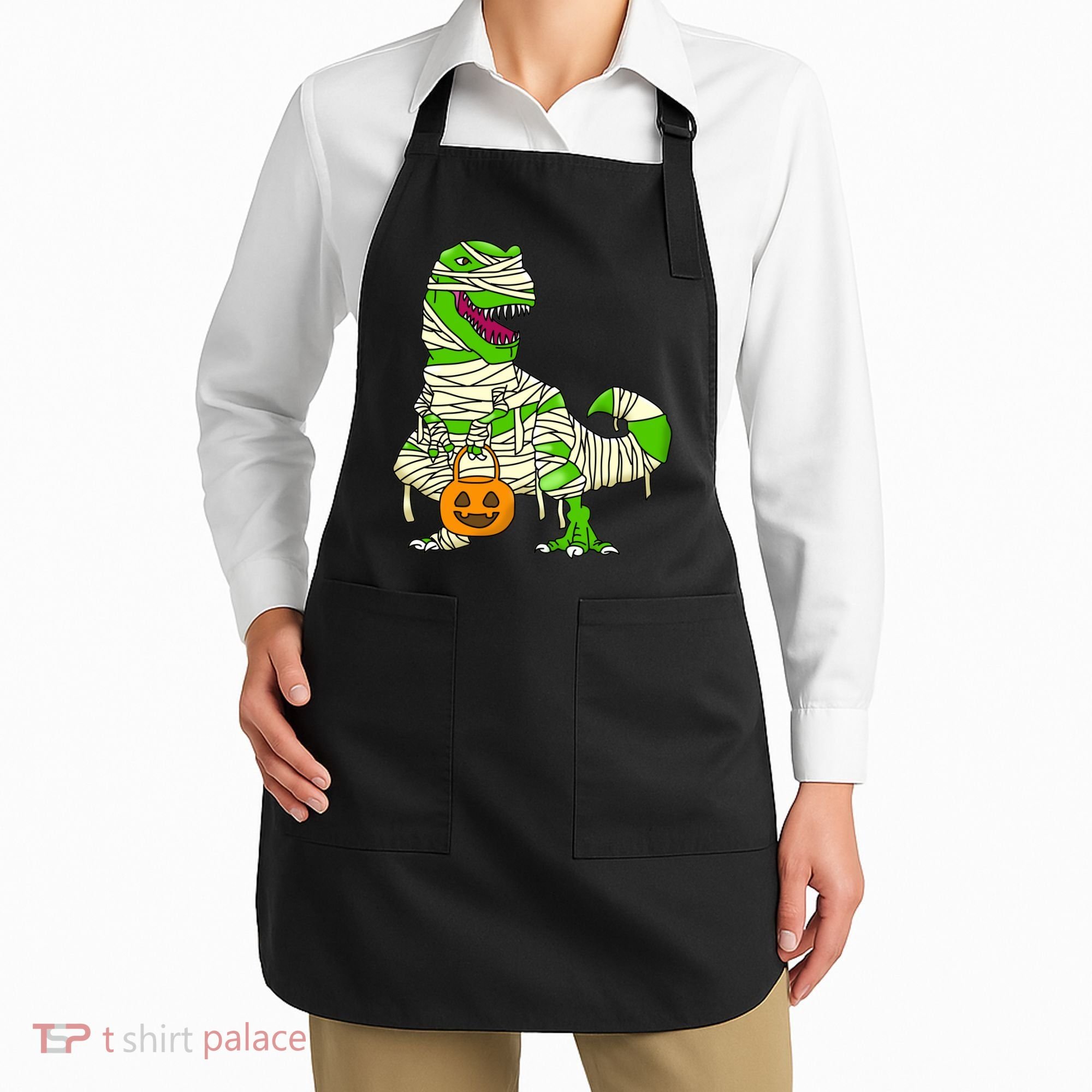 Halloween Pumpkin Dinosaur Apron