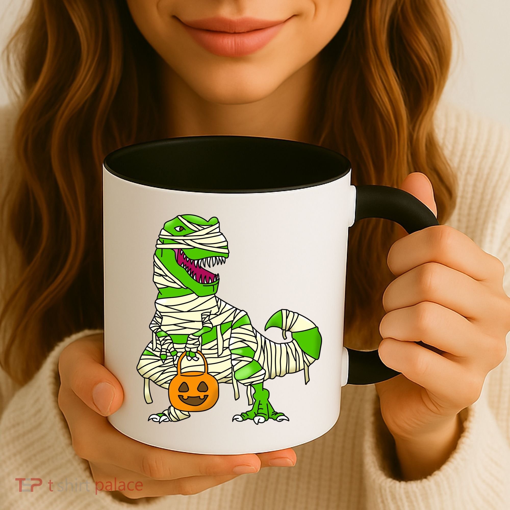 Halloween Pumpkin Dinosaur Coffee Mug