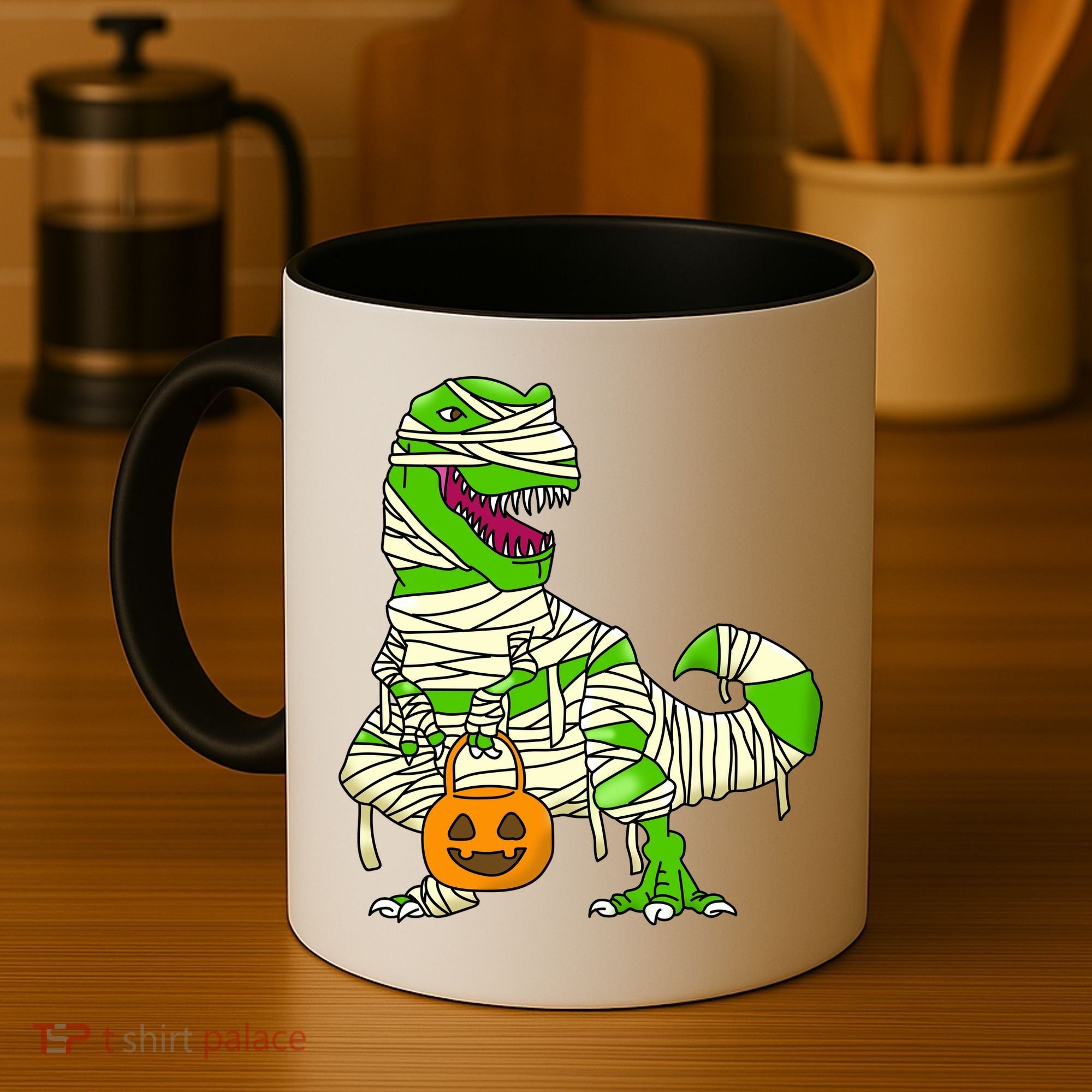 Halloween Pumpkin Dinosaur Coffee Mug