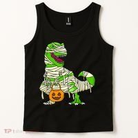 Halloween Pumpkin Dinosaur Tank Top thumb 2