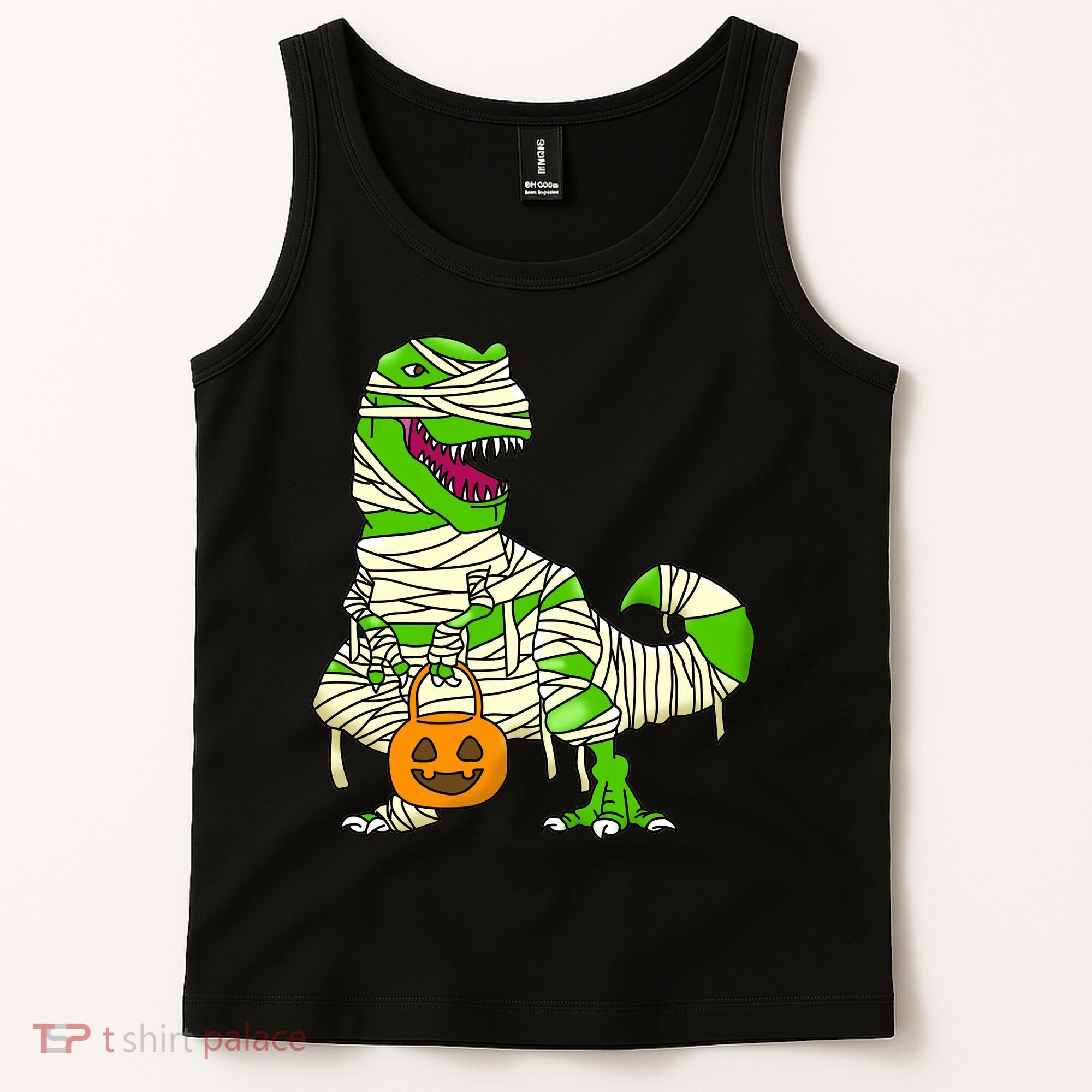 Halloween Pumpkin Dinosaur Tank Top