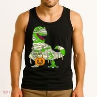 Halloween Pumpkin Dinosaur Tank Top thumb 3