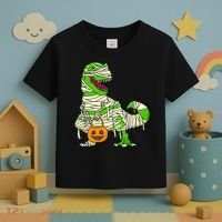 Halloween Pumpkin Dinosaur Toddler T-Shirt thumb 3