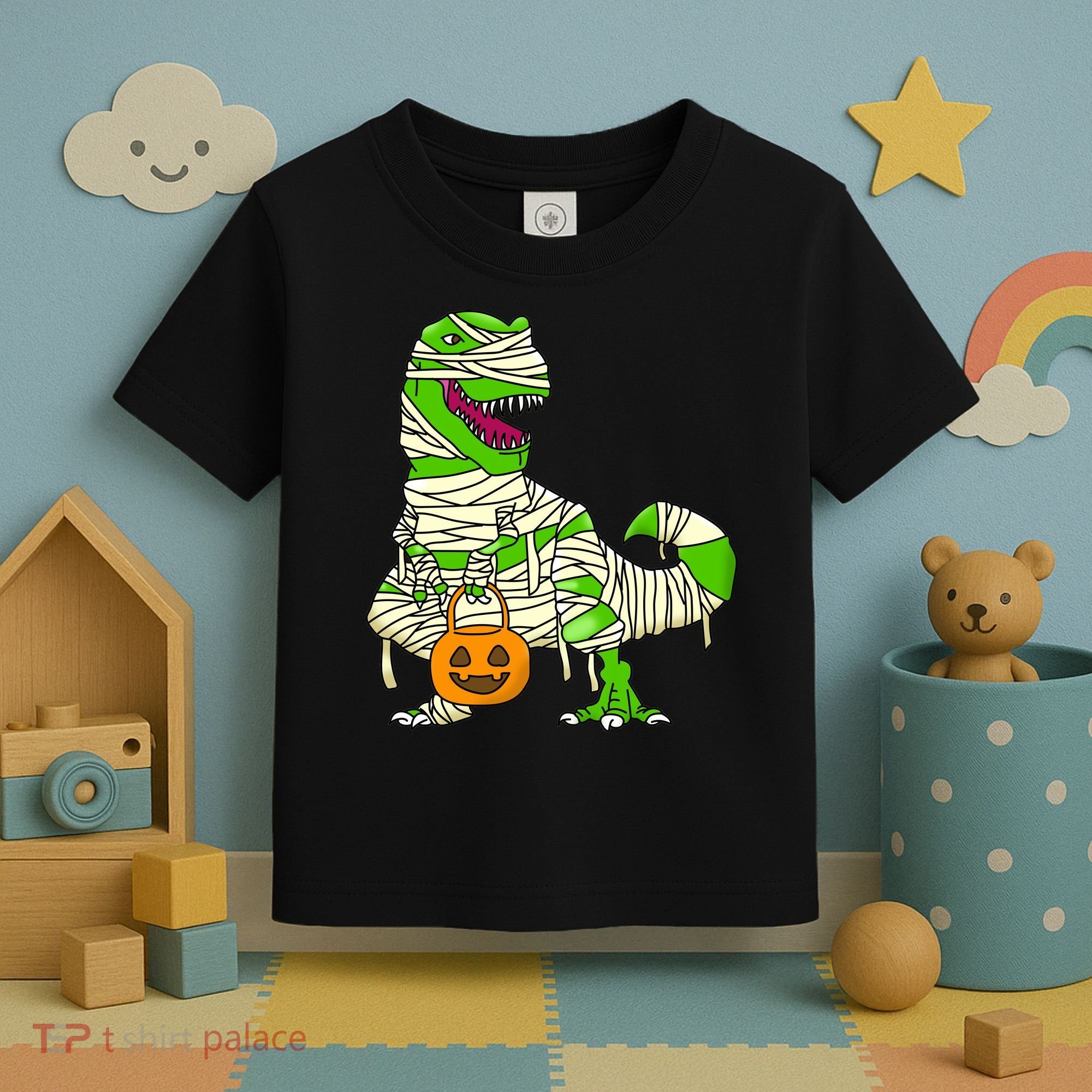 Halloween Pumpkin Dinosaur Toddler T-Shirt
