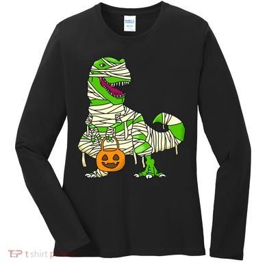 Halloween Pumpkin Dinosaur Women's Long Sleeve Shirt