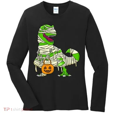 Halloween Pumpkin Dinosaur Women's Long Sleeve Shirt