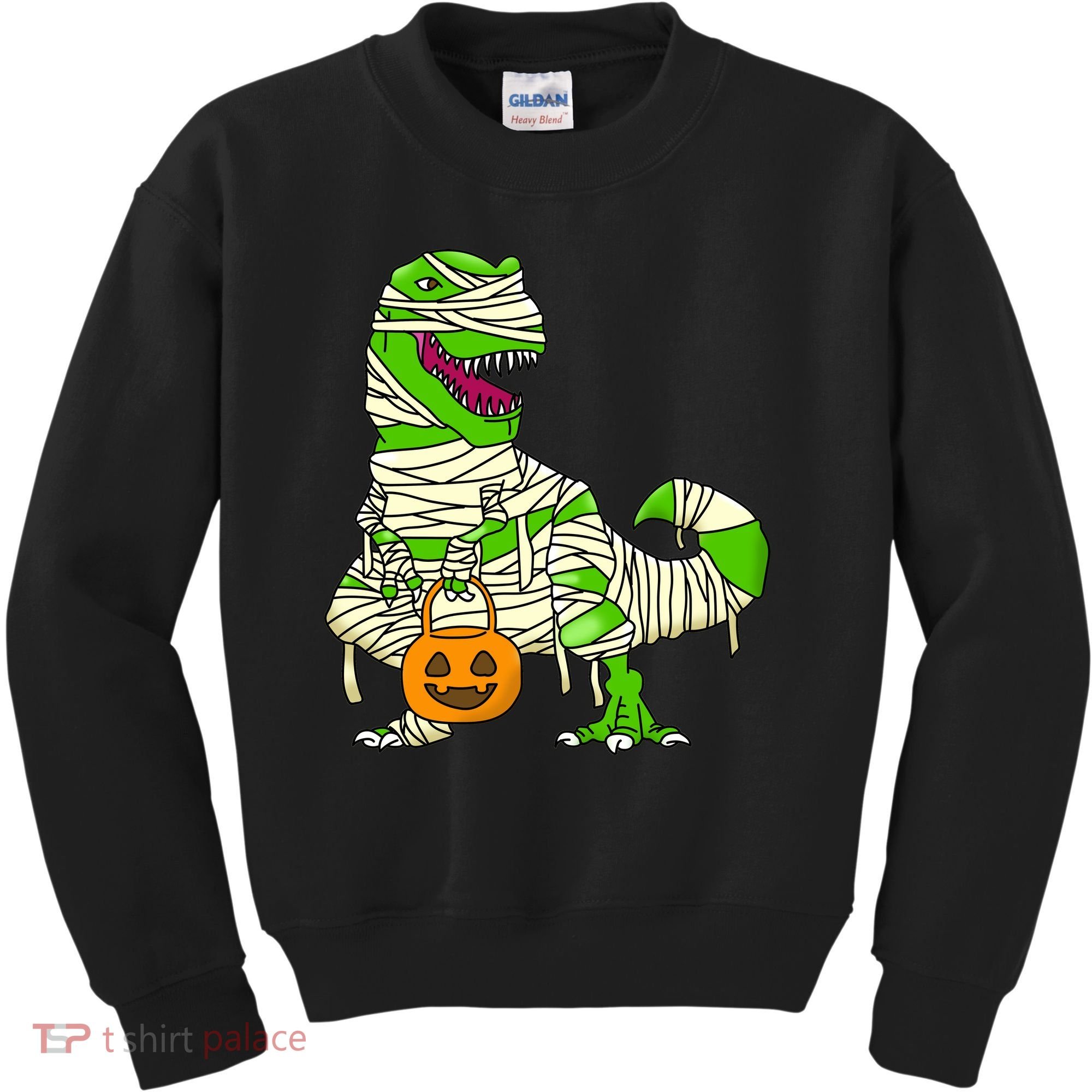 Halloween Pumpkin Dinosaur Kids Sweatshirt