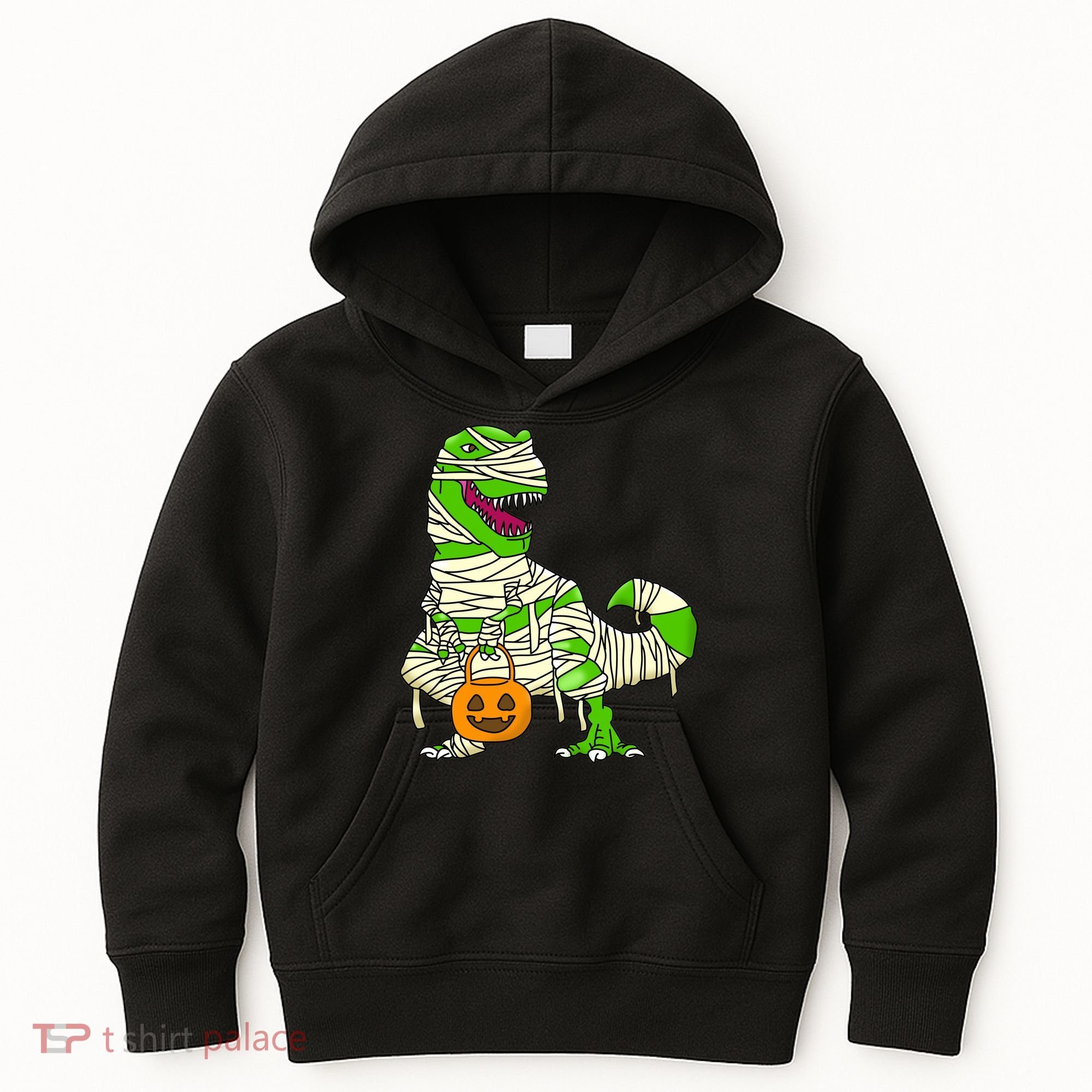 Halloween Pumpkin Dinosaur Kids Hoodie