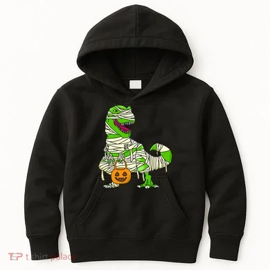 Halloween Pumpkin Dinosaur Kids Hoodie
