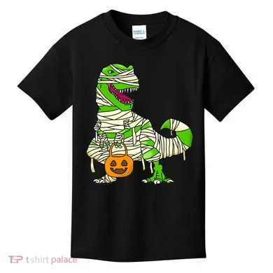 Halloween Pumpkin Dinosaur Kids T-Shirt