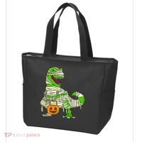 Halloween Pumpkin Dinosaur Tote Bag thumb 3