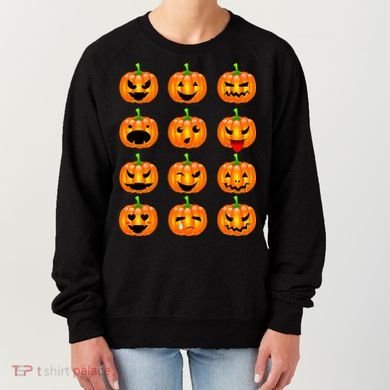 Halloween Pumpkin Emojis Smiley Face Women's Sweatshirt
