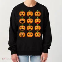 Halloween Pumpkin Emojis Smiley Face Women's Sweatshirt thumb 0