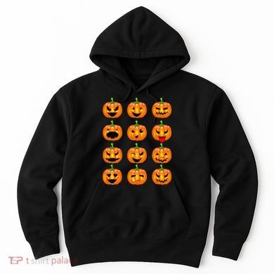 Halloween Pumpkin Emojis Smiley Face Hoodie
