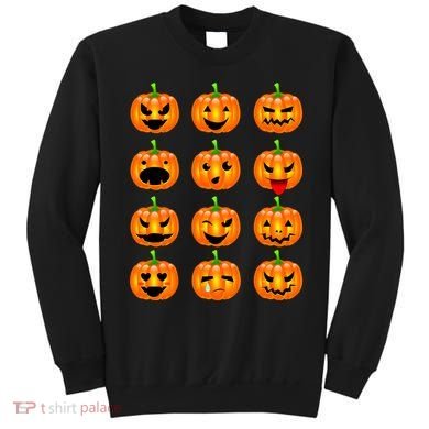 Halloween Pumpkin Emojis Smiley Face Sweatshirt