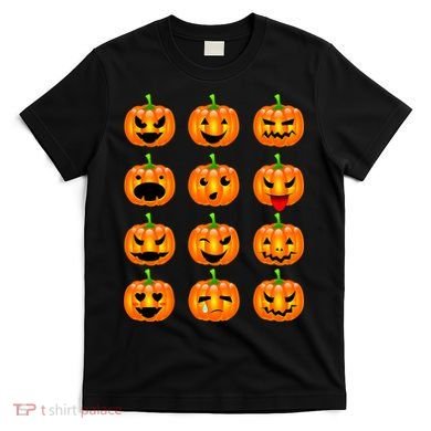Halloween Pumpkin Emojis Smiley Face T-Shirt