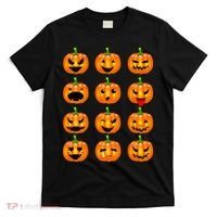 Halloween Pumpkin Emojis Smiley Face T-Shirt thumb 0