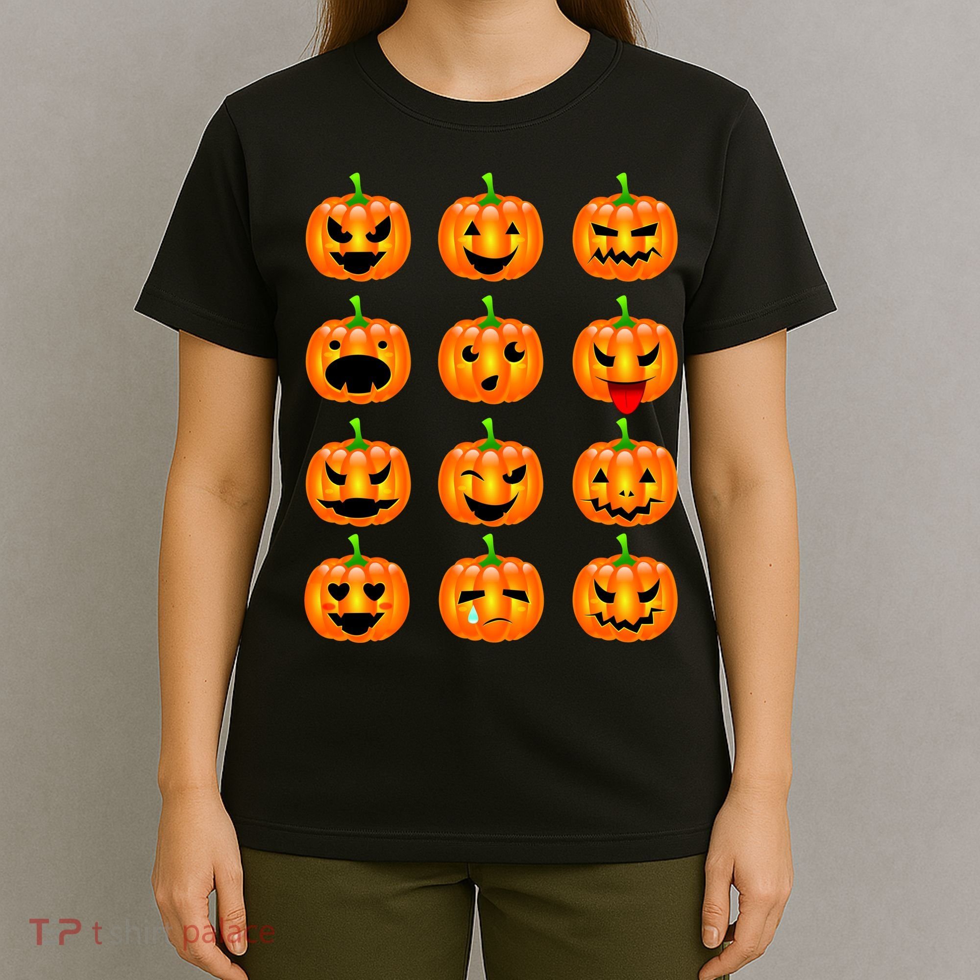 Halloween Pumpkin Emojis Smiley Face T-Shirt