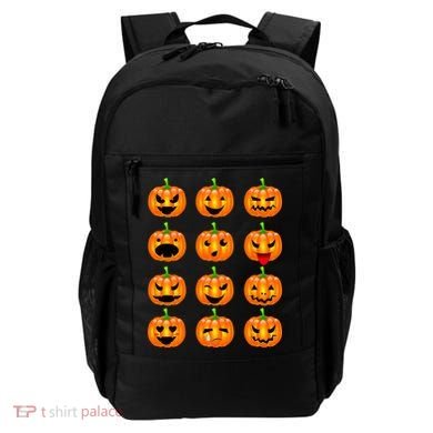 Halloween Pumpkin Emojis Smiley Face Backpack