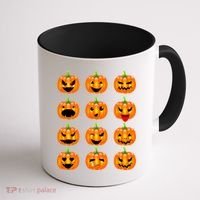 Halloween Pumpkin Emojis Smiley Face Coffee Mug thumb 1