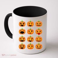 Halloween Pumpkin Emojis Smiley Face Coffee Mug thumb 0