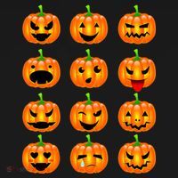 Halloween Pumpkin Emojis Smiley Face Pajama Set thumb 2