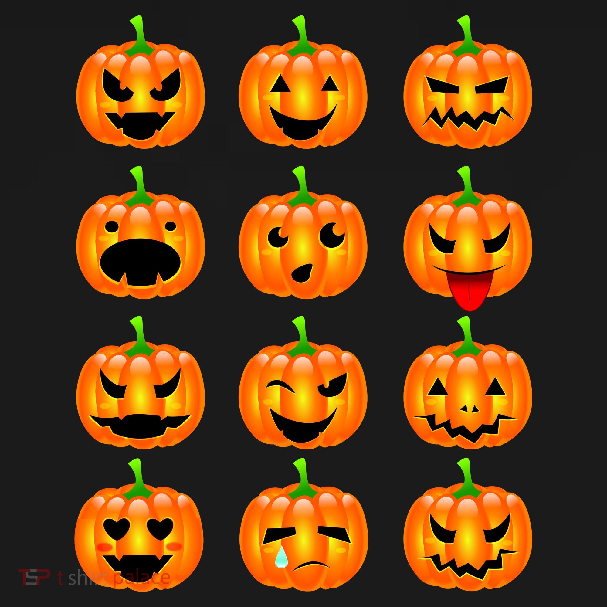Halloween Pumpkin Emojis Smiley Face Pajama Set