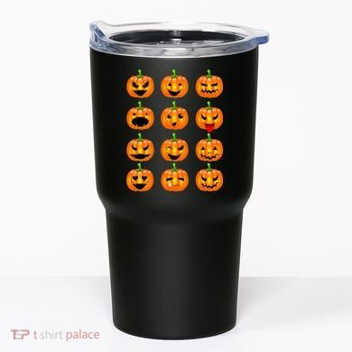 Halloween Pumpkin Emojis Smiley Face Tumbler