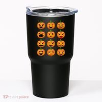 Halloween Pumpkin Emojis Smiley Face Tumbler thumb 0