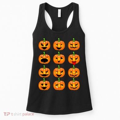 Halloween Pumpkin Emojis Smiley Face Women's Tank Top